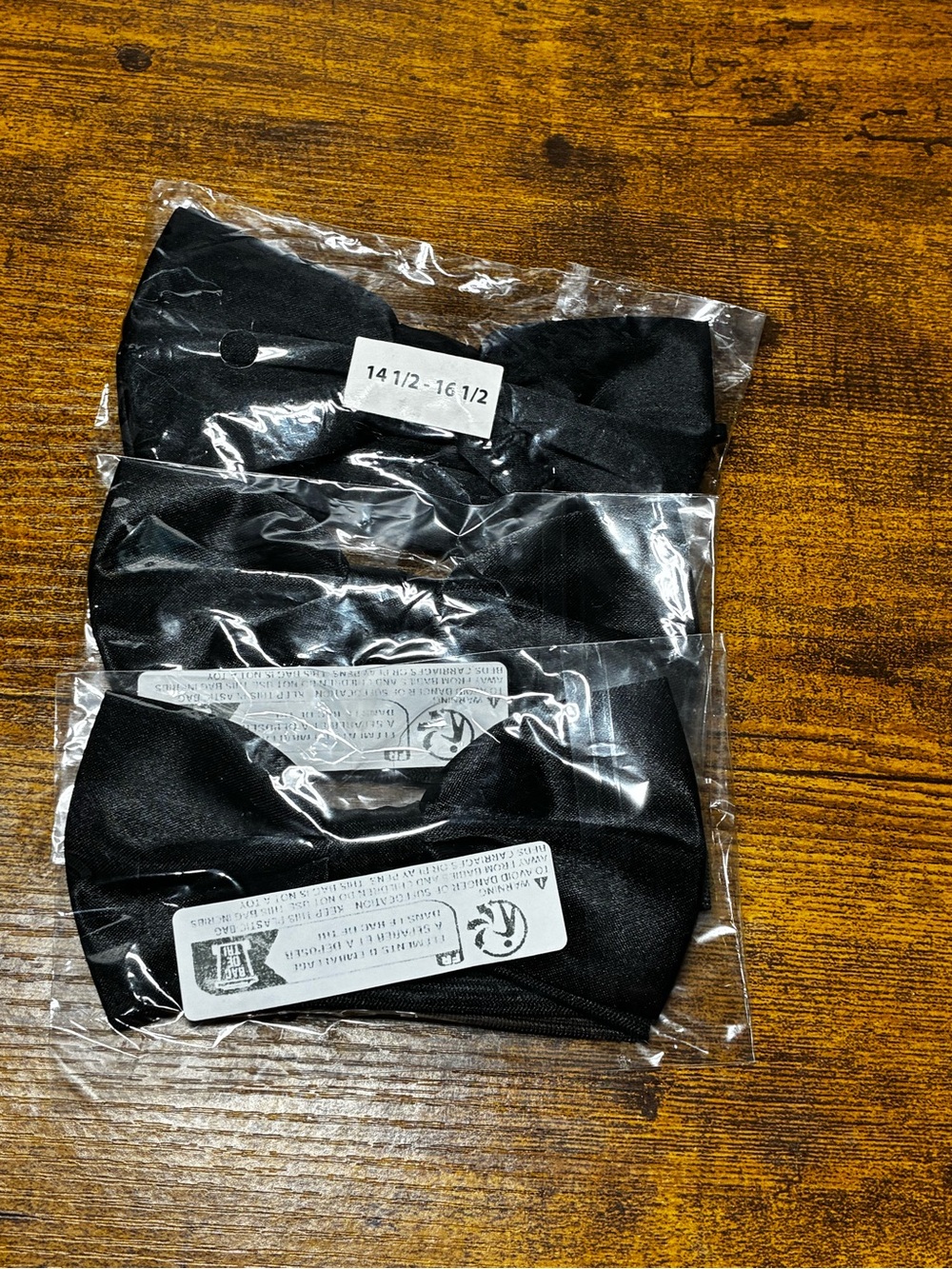 Men's Black Face Mask - Pack of 3